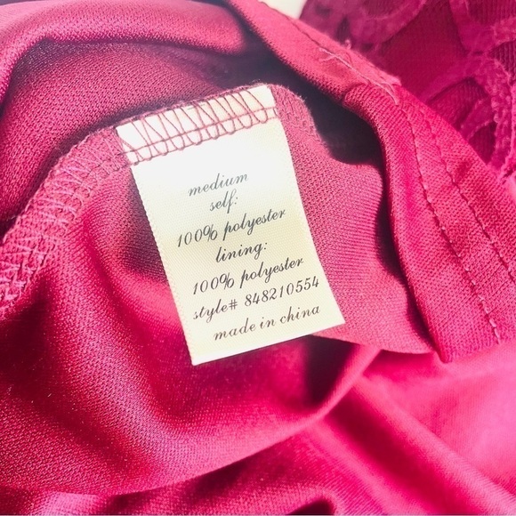 Alya by Francesca's Collection Burgundy Lace Top Mini Dress - Picture 14 of 14